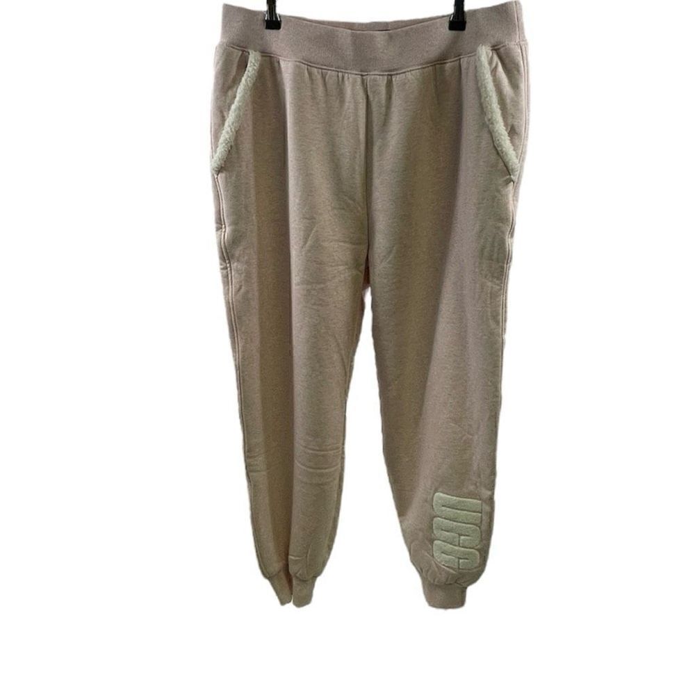 UGG NWT Daylin Bonded Fleece Pant Logo Pink Size L
